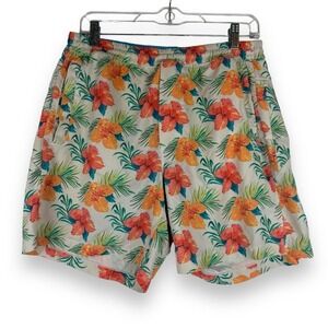 Birddogs Hawaiian Floral Swim Trunks Mens Size Large Tropical Lake Beach Shorts